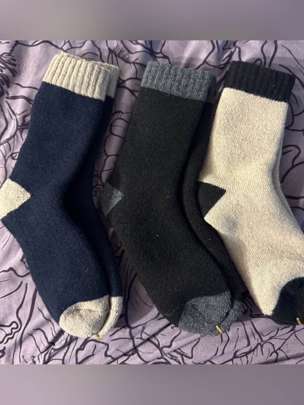 Merino Cozy Crew 3 Pair Wool Blend Socks Unisex